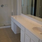 Area for stool under sink in master bath