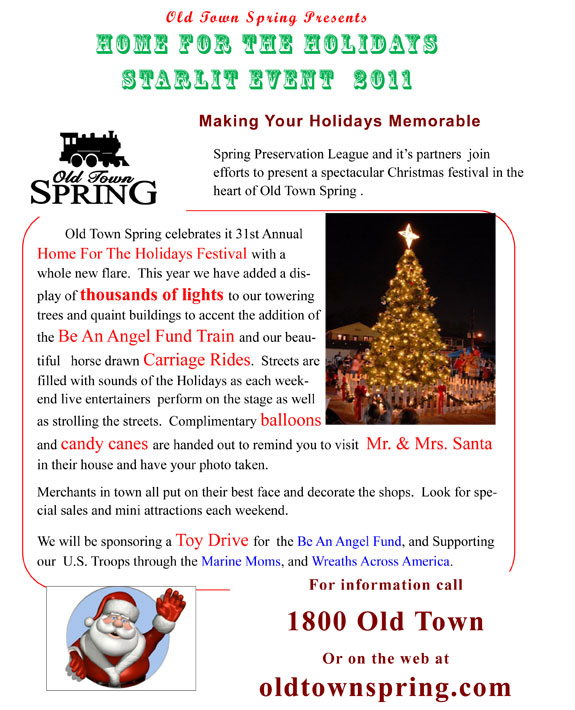 Home For the Holidays - Flyer - Old Town Spring - RREA